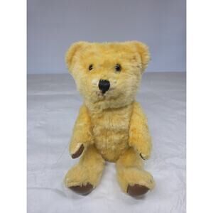 Vintage Antique Golden Mohair Jointed Teddy Bear Glass Eyes